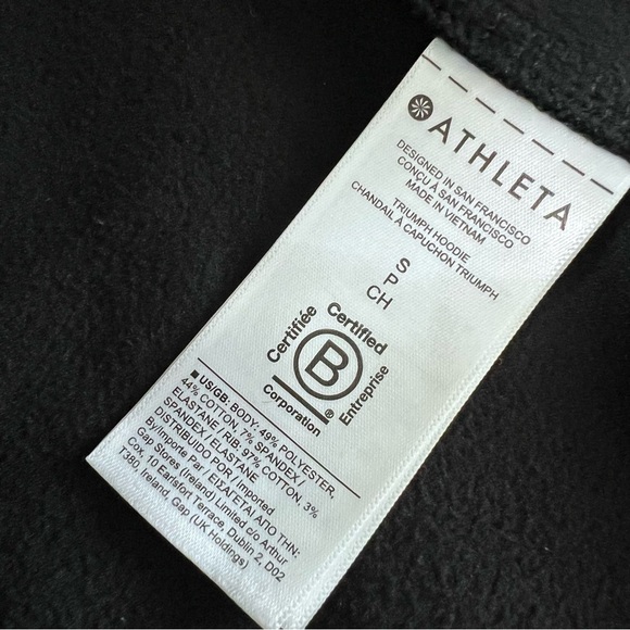 Athleta Jacket Women’s Small Triumph Hoodie Full Zip Activewear Black S - Picture 8 of 10